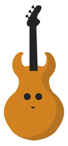 Happy Guitar, Illustration, Vektor auf weißem Hintergrund. — Stockvektor