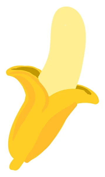 Banana descascada, ilustração, vetor sobre fundo branco. —  Vetores de Stock