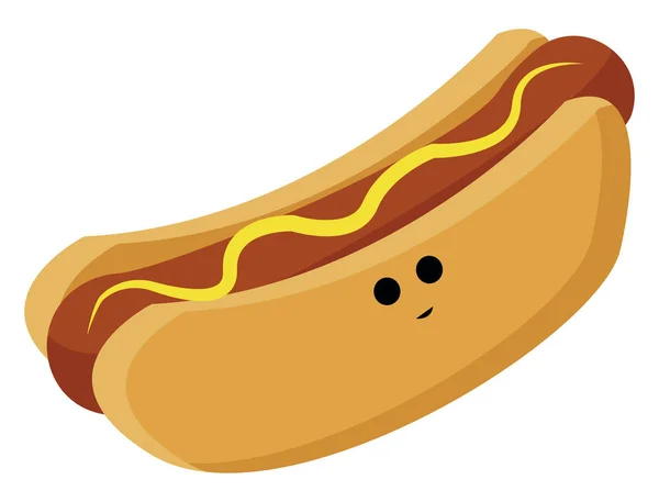 Niedlichen Hot Dog, Illustration, Vektor auf weißem Hintergrund. — Stockvektor