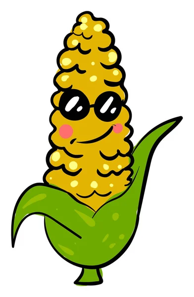 凉爽的玉米，插图，白色背景上的矢量. — 图库矢量图片