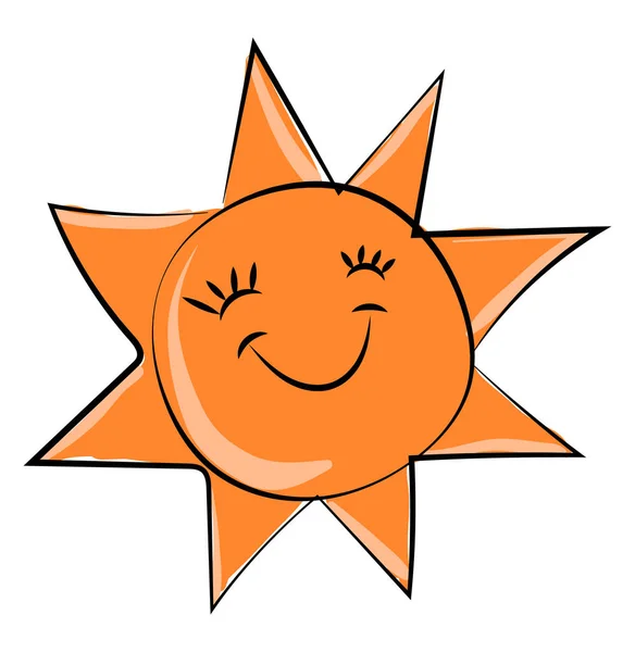 Sol feliz, ilustración, vector sobre fondo blanco . — Archivo Imágenes Vectoriales