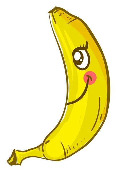 Söt banan, illustration, vektor på vit bakgrund. — Stock vektor