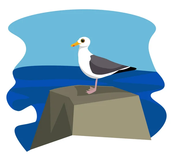 Seagull, illustration, vector on white background. — Stock Vector