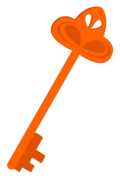 Orange key, illustration, vector on white background. — Stock Vector