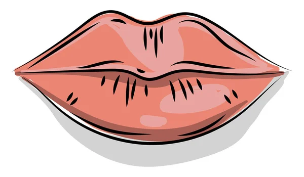 Labios rojos, ilustración, vector sobre fondo blanco. — Archivo Imágenes Vectoriales