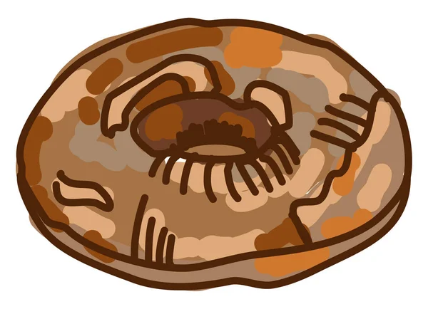Geglazuurde donut, illustratie, vector op witte achtergrond. — Stockvector