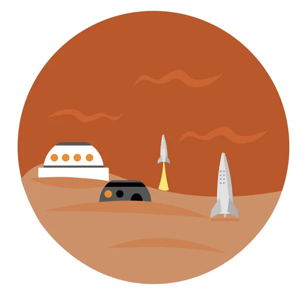 Base de Mars, illustration, vecteur sur fond blanc . — Image vectorielle