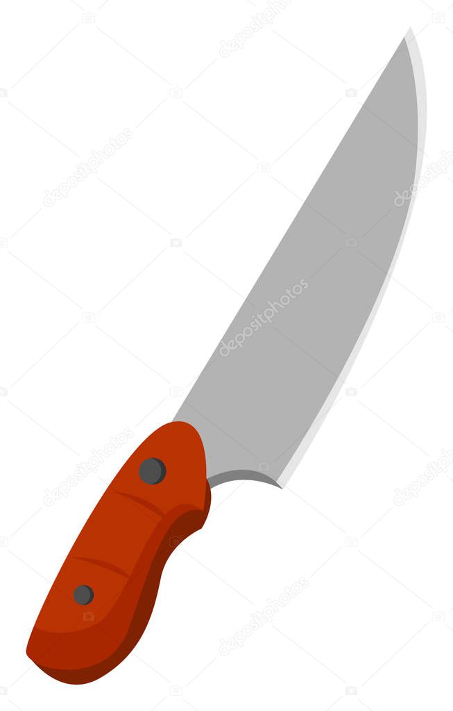 Sharp knife, illustration, vector on white background.