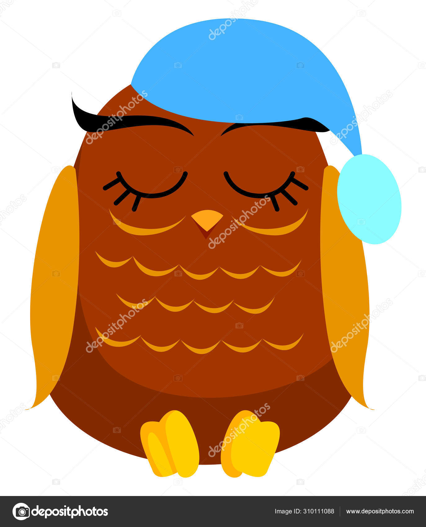 眠っているフクロウ イラスト 白い背景のベクトル ストック 眠っているフクロウ イラスト 白い背景のベクトル ストック