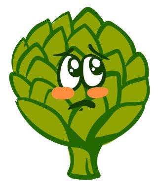 Üzgün enginar, illüstrasyon, beyaz arka plan vektör.