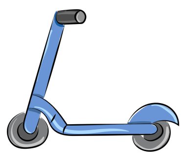 Mavi scooter, illüstrasyon, beyaz arka plan vektör.