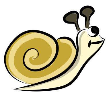 Küçük salyangoz, illüstrasyon, beyaz arka plan üzerinde vektör.