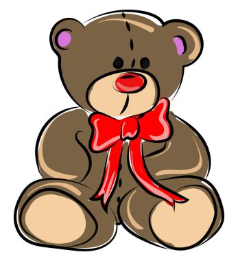 Oyuncak ayı, illüstrasyon, beyaz arka plan vektör.