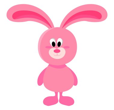 Pembe tavşan, illüstrasyon, beyaz arka plan vektör.