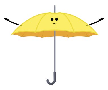 Sarı şemsiye, illüstrasyon, beyaz arkaplan üzerindeki vektör.
