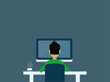 Çalışan adam, illüstrasyon, beyaz arka plan vektör.