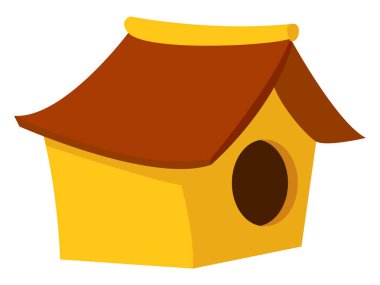 Sarı ev, illüstrasyon, beyaz arkaplan üzerindeki vektör.