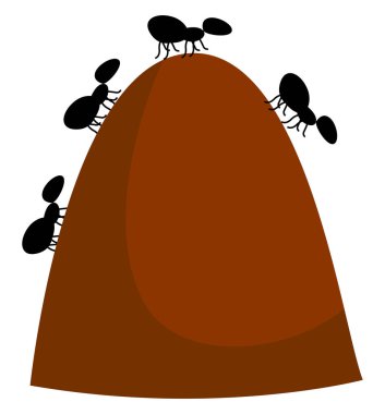 Anthill, illüstrasyon, beyaz arka plan vektör.