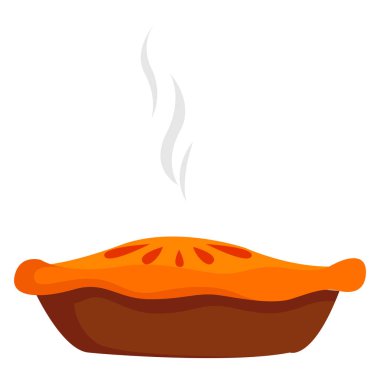 Elmalı turta, illüstrasyon, beyaz arka planda vektör.