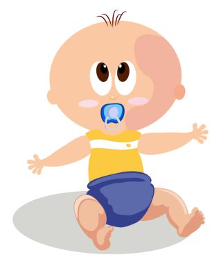 Bebek erkek bebek, illüstrasyon, beyaz arka plan vektör.