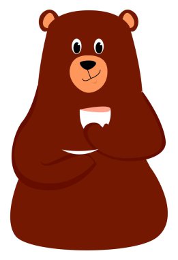 Beyaz arka plan üzerinde çay, illüstrasyon, vektör ile ayı.