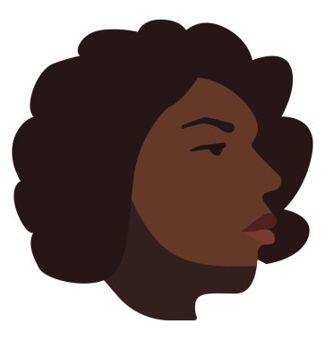 Siyah kadın, illüstrasyon, beyaz arka plan vektör.