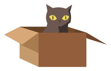 Kedi kutusu, illüstrasyon, beyaz arka plan üzerinde vektör.