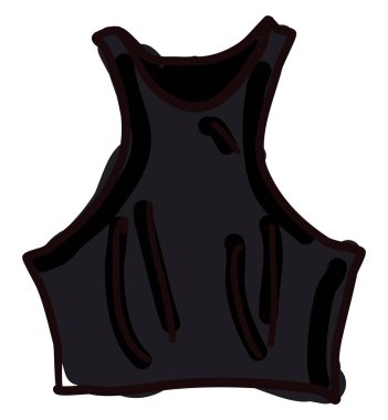 Siyah kırpma üst, illüstrasyon, beyaz arka plan üzerinde vektör.