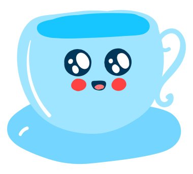 Kahve Sevimli fincan, illüstrasyon, beyaz arka plan üzerinde vektör.