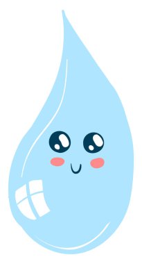 Su damlası, illüstrasyon, beyaz arkaplan üzerindeki vektör.