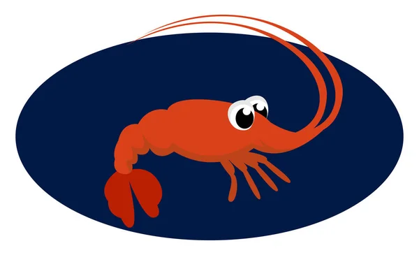 Red shrimp, illustration, vector on white background. — Stock Vector