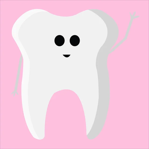 Happy Tooth, illustration, vektor på vit bakgrund. — Stock vektor