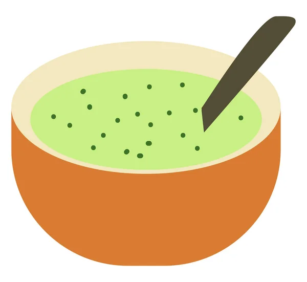 Zuppa verde, illustrazione, vettore su sfondo bianco . — Vettoriale Stock