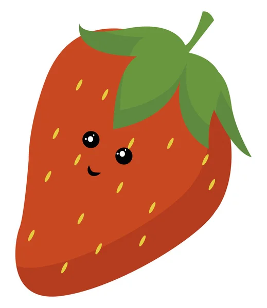 Fresh strawberry, illustration, vector on white background. — Stock Vector
