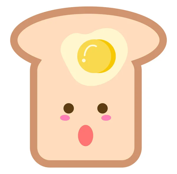 Egg toast, illustration, vector on white background. — Stock Vector