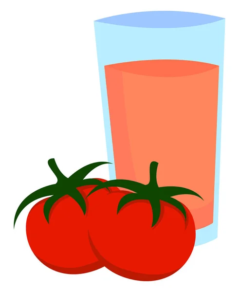 Jus de tomate, illustration, vecteur sur fond blanc . — Image vectorielle