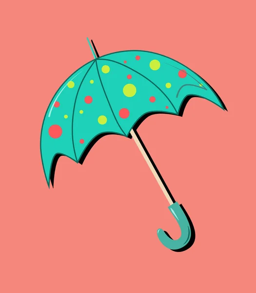 Blue umbrella, illustration, vector on white background. — Stock Vector