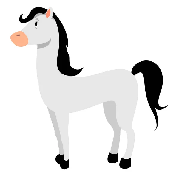 Cavalo branco, ilustração, vetor sobre fundo branco . —  Vetores de Stock