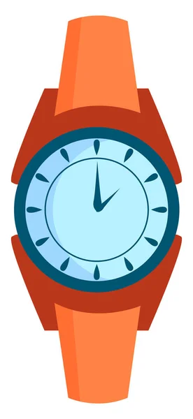 Orange wristwatch, illustration, vector on white background. — Stock Vector