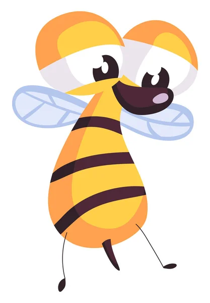 Sad bee, illustration, vector on white background. — Stock Vector