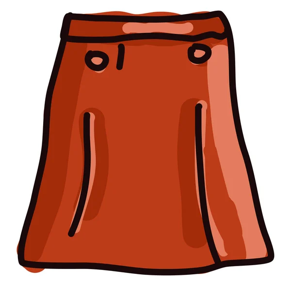 Falda roja, ilustración, vector sobre fondo blanco . — Vector de stock