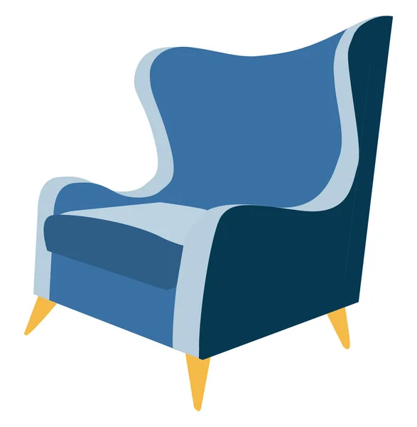 Chaise bleue, illustration, vecteur sur fond blanc. — Image vectorielle