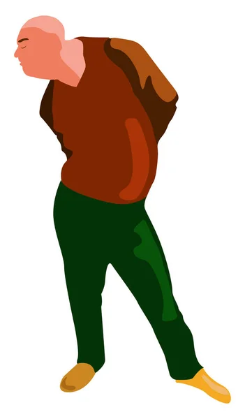 Kale man, illustratie, vector op witte achtergrond. — Stockvector