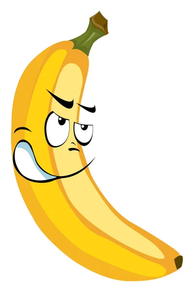 Θυμωμένη μπανάνα, εικόνα, διάνυσμα σε λευκό φόντο. — Διανυσματικό Αρχείο