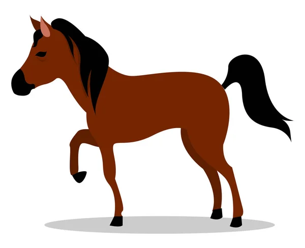 Caballo marrón, ilustración, vector sobre fondo blanco . — Vector de stock