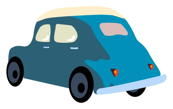 Blauwe auto, illustratie, vector op witte achtergrond. — Stockvector