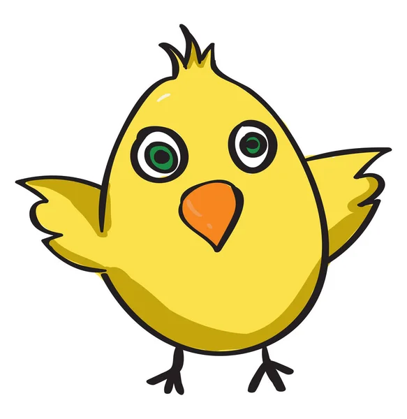 Yellow chick, illustration, vector on white background. — Stock Vector