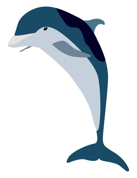 Salto de golfinho, ilustração, vetor sobre fundo branco . — Vetor de Stock