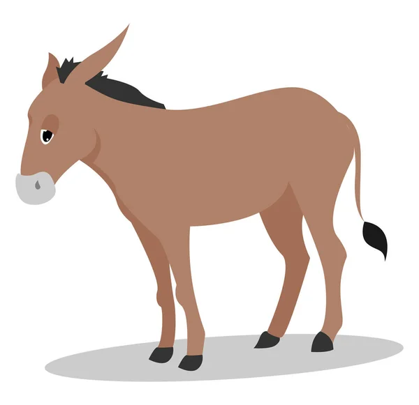 Burro triste, ilustración, vector sobre fondo blanco . — Vector de stock