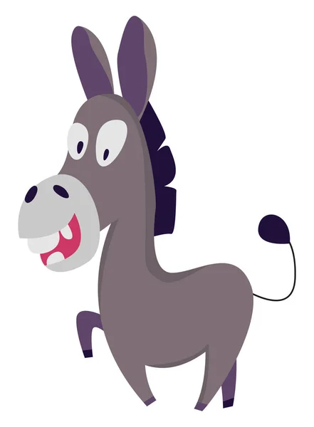 Crazy Donkey, Illustration, Vektor auf weißem Hintergrund. — Stockvektor